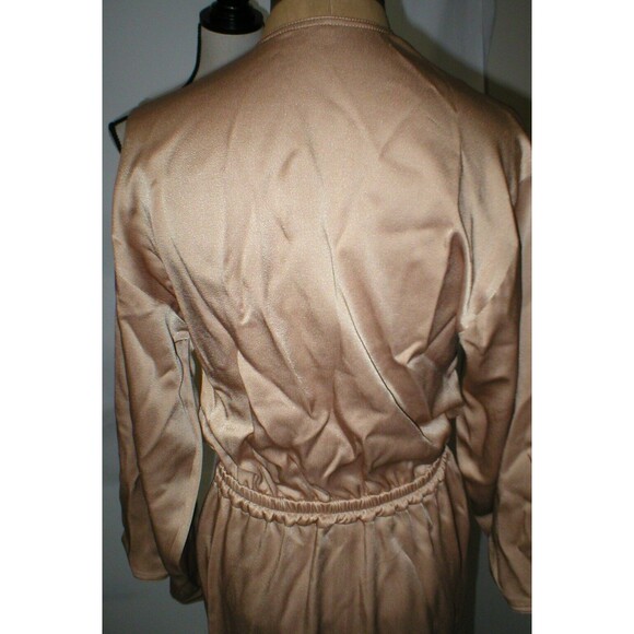 New Womens Designer Michael Kors Collection Italy Dress Long 4 Tan Beige Silky - Picture 4 of 11